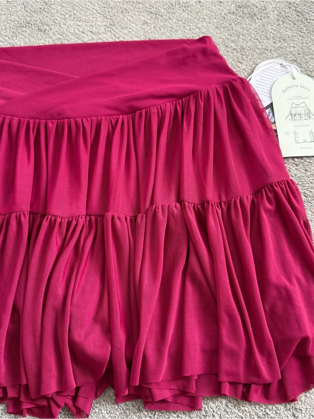 Blogilates Women's Burgundy Tiered Ballerina Skort